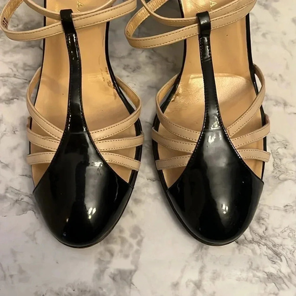 Cole Haan Women’s Strappy Heel Patent Leather/Cream with Ankle Strap-Size 8.5B - Picture 4 of 11